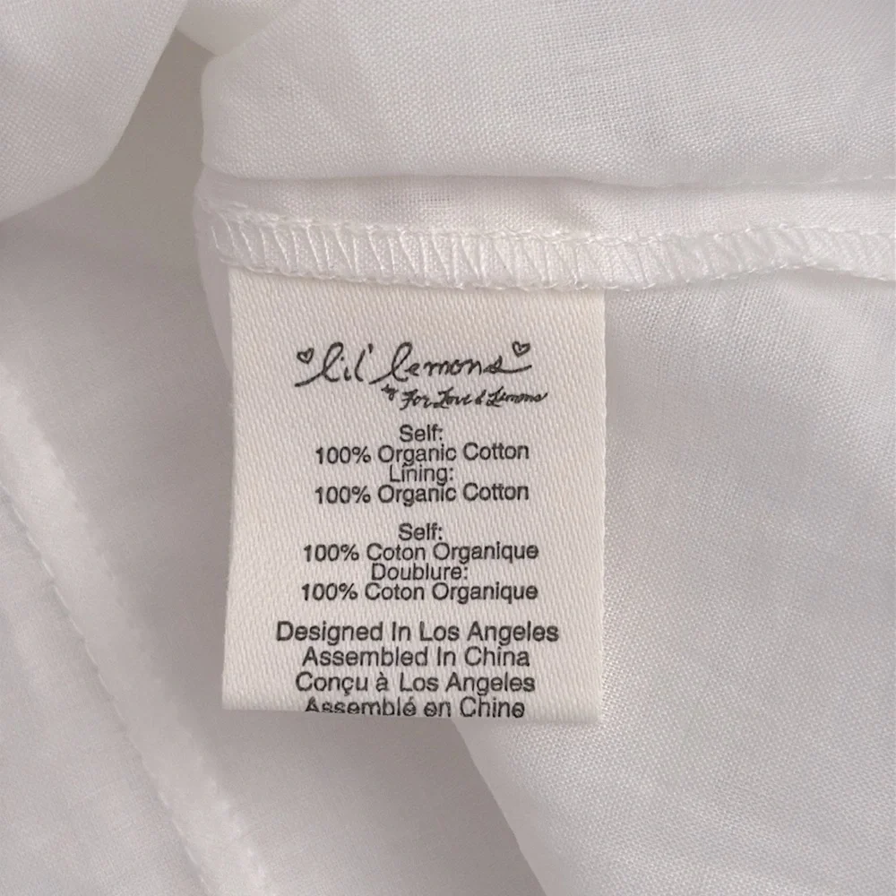 {NWT} Lil' Lemons by For Love and Lemons | Organic Cotton Ruffle Top White (4T) - Picture 7 of 14